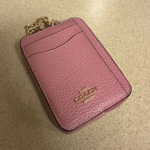Pink Coach Zip Card Case